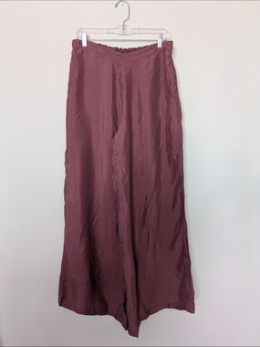 Athleta Dusty Mauve Cool Calm Wideleg Pants Sz L